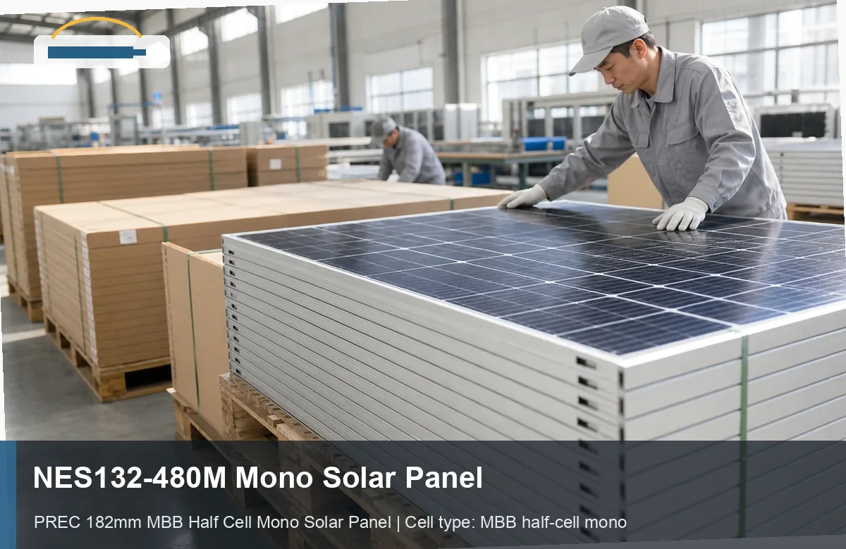NES132-480M Mono Solar Panel